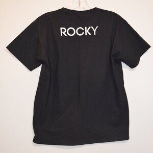 GILDAN Heavy Cotton Black White Prints "Ring Security Front Rocky Back T-Shirt 9